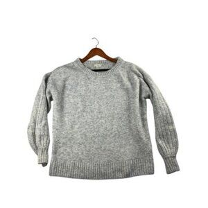 Max Studio Womens Sweater L Gray Wool Blend Crew Neck Pullover